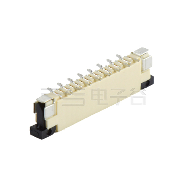 FPC 1.0Pitch-H5.5立贴抽屉式 正脚位 16pin 本色 镀亮锡